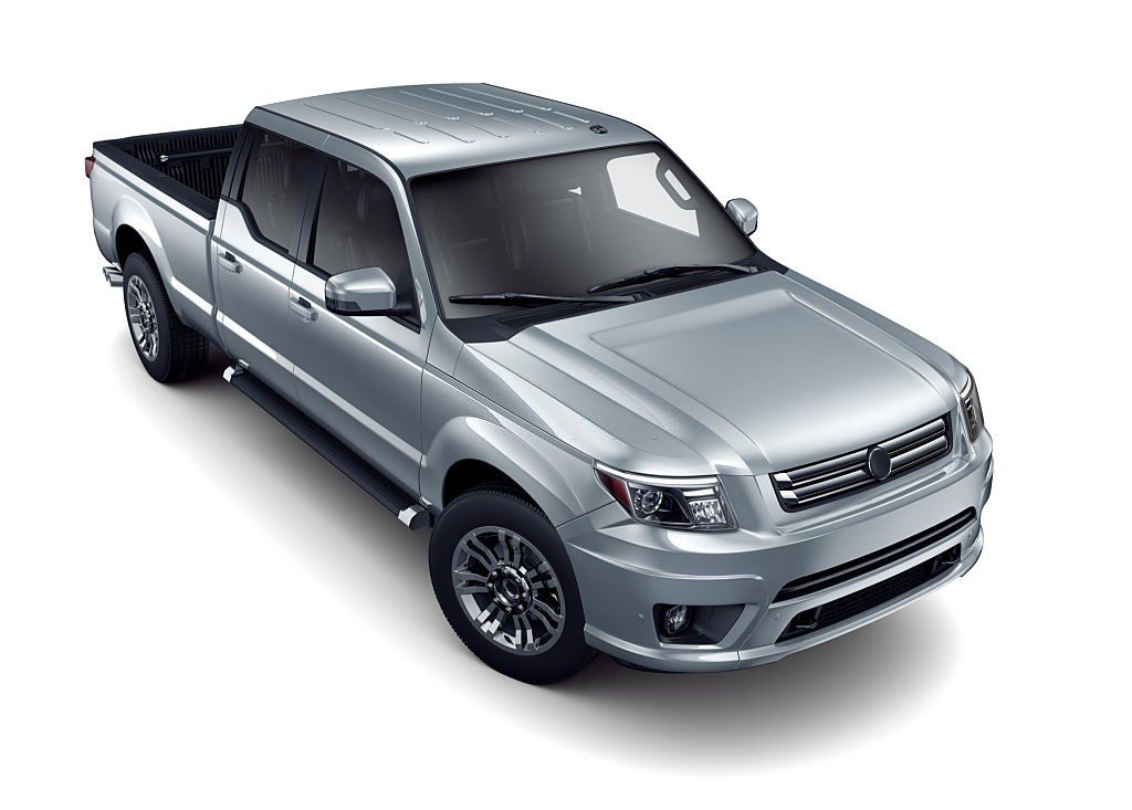 Generic silver suv car isolated on white background
