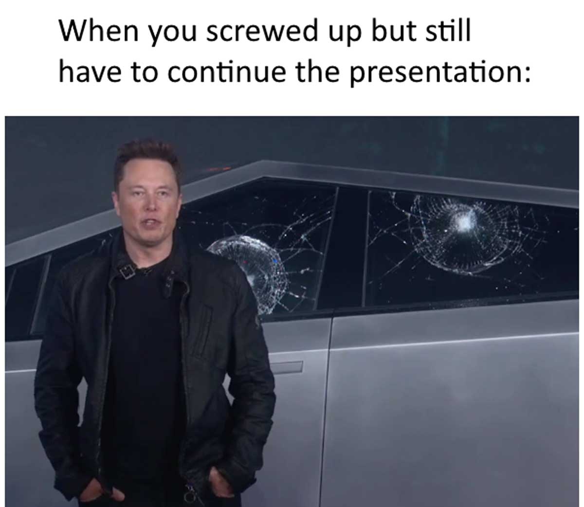 when you screw up the presentation
